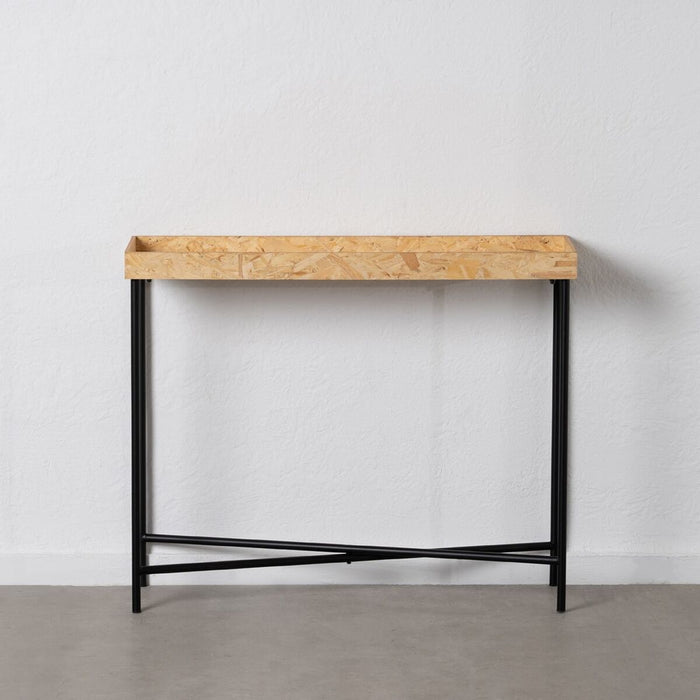 Consolă Negru Natural Lemn Fier Lemn MDF 98 x 32 x 80,5 cm