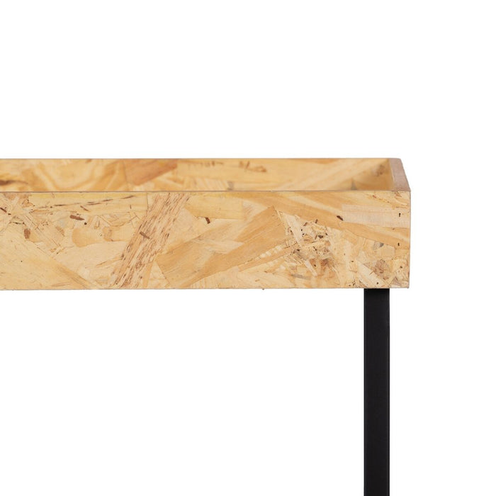 Set de 3 mese Negru Natural Fier Lemn MDF 57,5 x 37,5 x 67,5 cm (3 Unități)