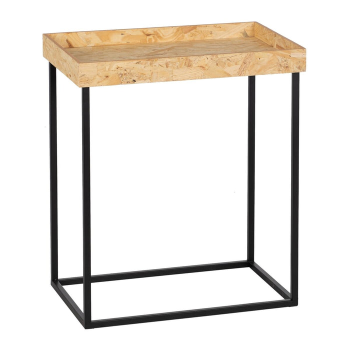 Set de 3 mese Negru Natural Fier Lemn MDF 57,5 x 37,5 x 67,5 cm (3 Unități)