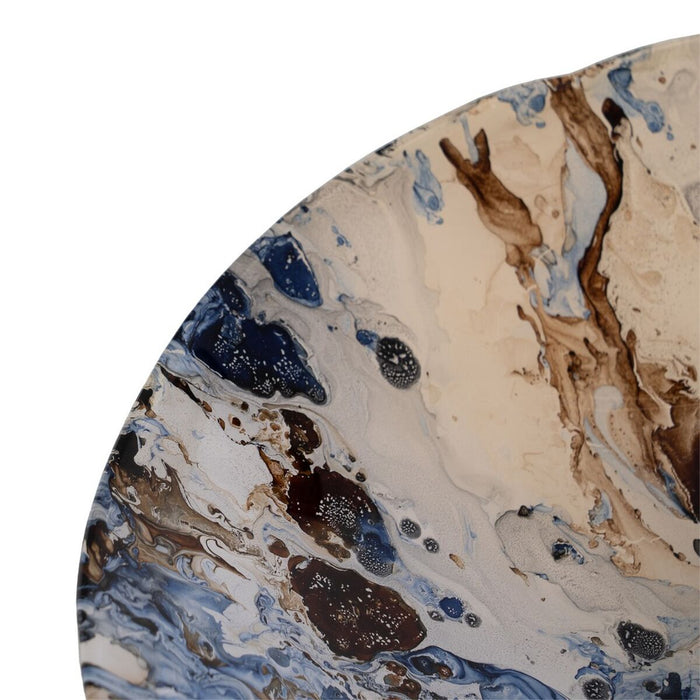 Decorațiune pentru Centrul Mesei Albastru Maro Geam 29 x 29 x 5 cm