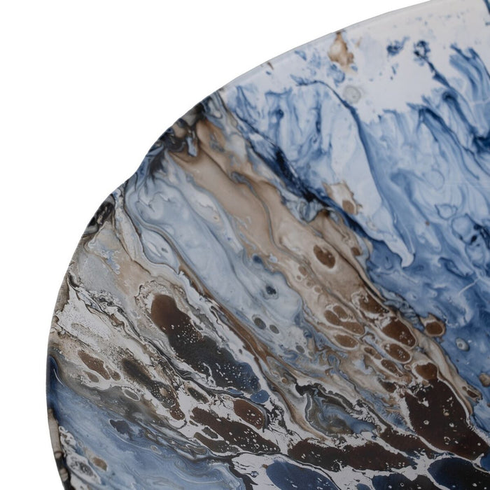 Decorațiune pentru Centrul Mesei Albastru Maro Geam 39 x 39 x 6,5 cm