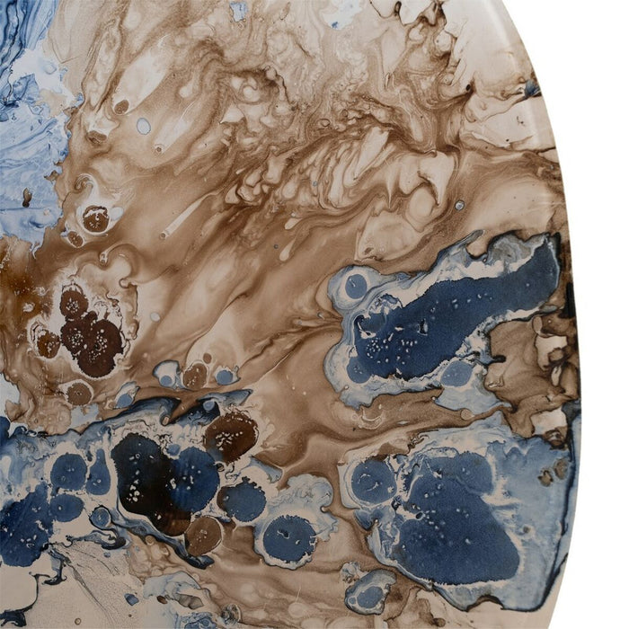 Decorațiune pentru Centrul Mesei Albastru Maro Geam 39 x 39 x 6,5 cm