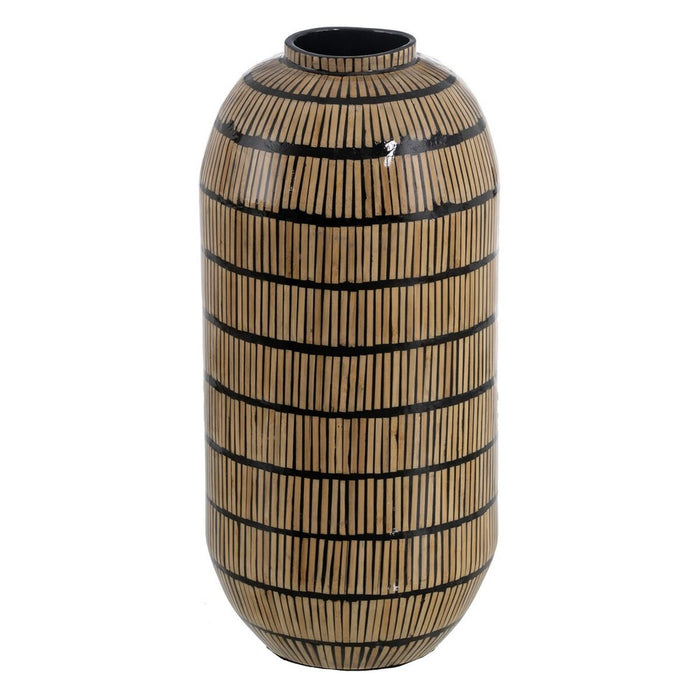 Vază Negru Bej Bambus 23 x 23 x 50 cm