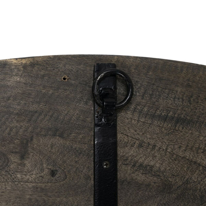 Oglindă de perete Maro închis Geam Lemn de mango Lemn MDF Vertical Rotund 122 x 3,8 x 122 cm