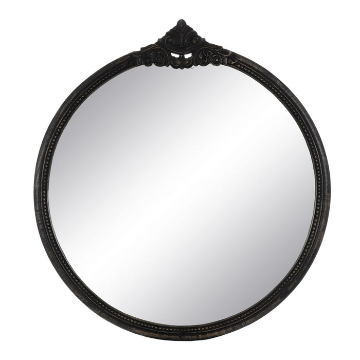 Oglindă de perete Maro închis Geam Lemn de mango Lemn MDF Vertical Rotund 76,2 x 3,8 x 81,3 cm