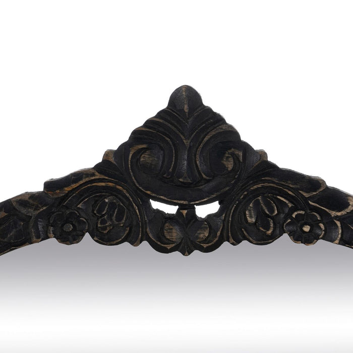 Oglindă de perete Maro închis Geam Lemn de mango Lemn MDF Vertical Rotund 76,2 x 3,8 x 81,3 cm