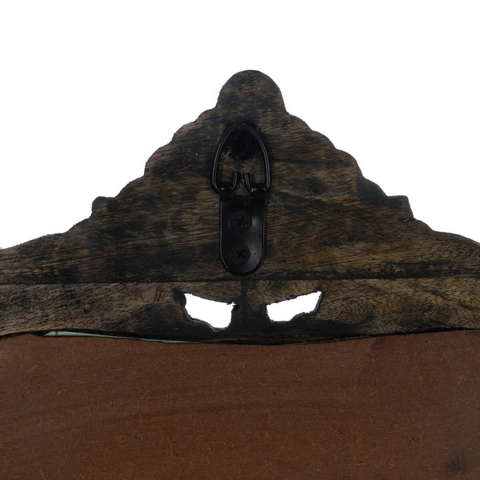 Oglindă de perete Maro închis Geam Lemn de mango Lemn MDF Vertical Rotund 76,2 x 3,8 x 81,3 cm