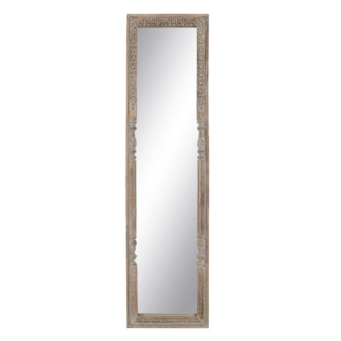 Oglindă Garderobă Alb Natural Geam Lemn de mango Lemn MDF Vertical 48,26 x 7 x 183 cm