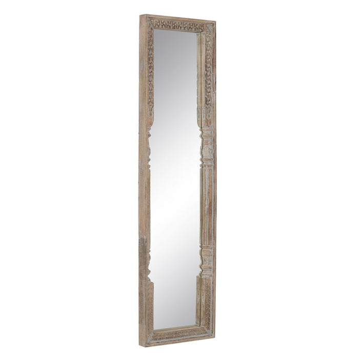 Oglindă Garderobă Alb Natural Geam Lemn de mango Lemn MDF Vertical 48,26 x 7 x 183 cm