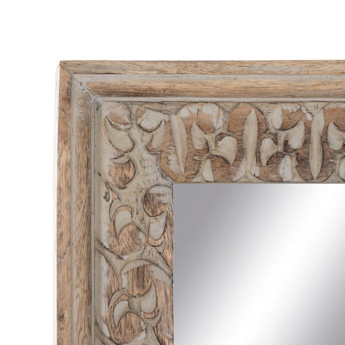Oglindă Garderobă Alb Natural Geam Lemn de mango Lemn MDF Vertical 48,26 x 7 x 183 cm