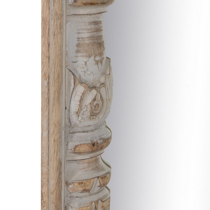 Oglindă Garderobă Alb Natural Geam Lemn de mango Lemn MDF Vertical 48,26 x 7 x 183 cm