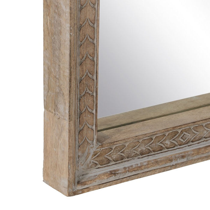 Oglindă Garderobă Alb Natural Geam Lemn de mango Lemn MDF Vertical 48,26 x 7 x 183 cm
