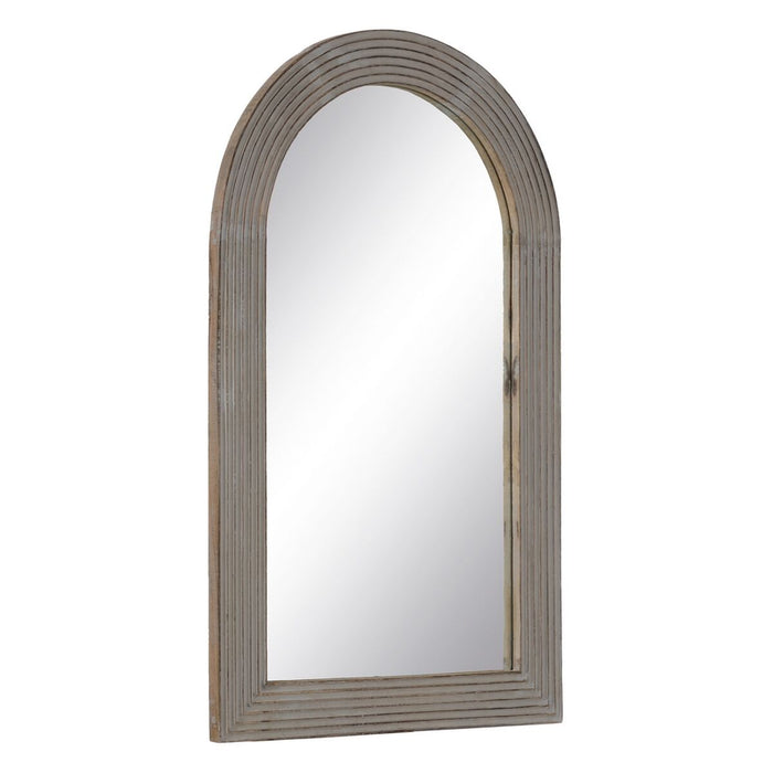 Oglindă de perete Alb Natural Geam Lemn de mango Lemn MDF Vertical 64,8 x 3,8 x 108 cm