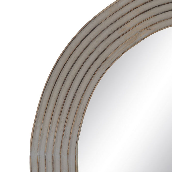 Oglindă de perete Alb Natural Geam Lemn de mango Lemn MDF Vertical 64,8 x 3,8 x 108 cm