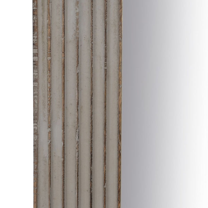 Oglindă de perete Alb Natural Geam Lemn de mango Lemn MDF Vertical 64,8 x 3,8 x 108 cm
