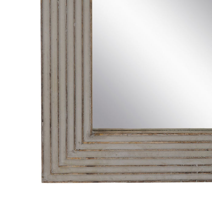 Oglindă de perete Alb Natural Geam Lemn de mango Lemn MDF Vertical 64,8 x 3,8 x 108 cm