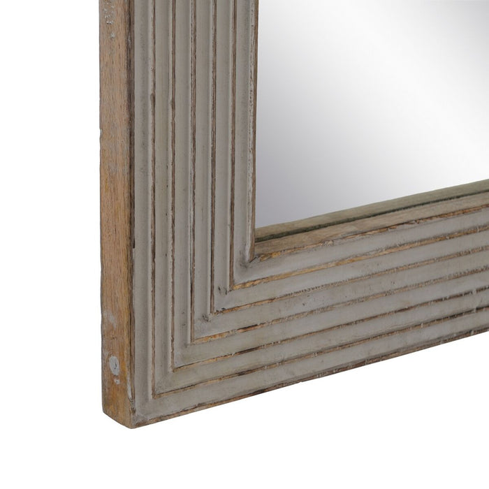 Oglindă de perete Alb Natural Geam Lemn de mango Lemn MDF Vertical 64,8 x 3,8 x 108 cm