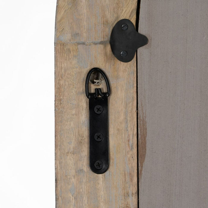 Oglindă de perete Alb Natural Geam Lemn de mango Lemn MDF Vertical 64,8 x 3,8 x 108 cm
