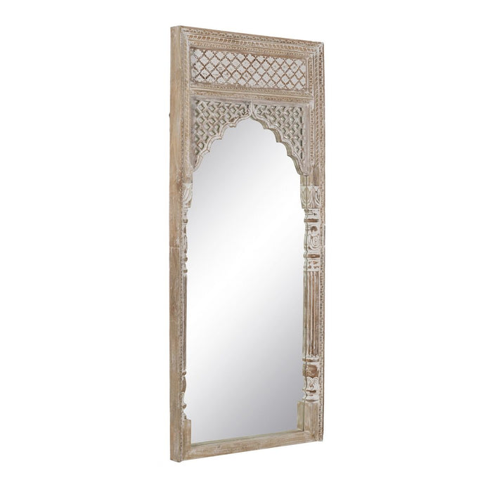 Oglindă Garderobă Alb Natural Geam Lemn de mango Lemn MDF Vertical 76 x 7 x 176,5 cm