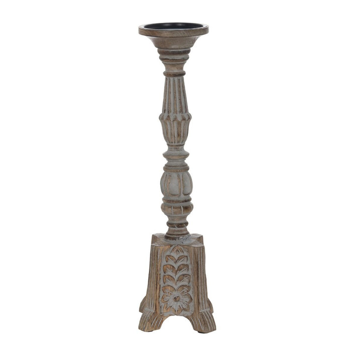 Candelabru Alb Natural Fier Lemn de mango 18 x 18 x 53,3 cm