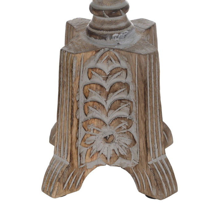 Candelabru Alb Natural Fier Lemn de mango 18 x 18 x 53,3 cm
