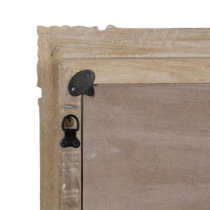 Oglindă de perete Alb Bej Geam Lemn de mango Lemn MDF Vertical 61 x 10,79 x 38 cm