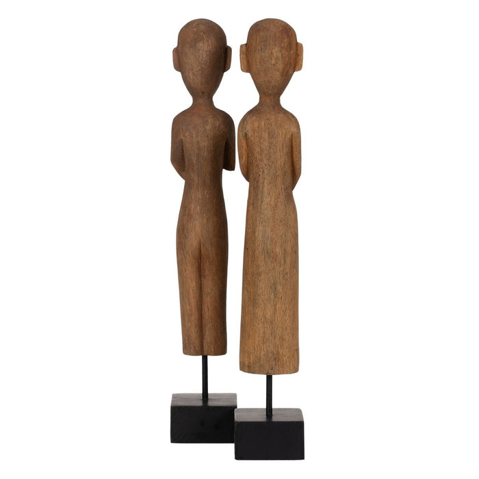 Figură Decorativă Natural African 14,5 x 9 x 38,5 cm (2 Unități)