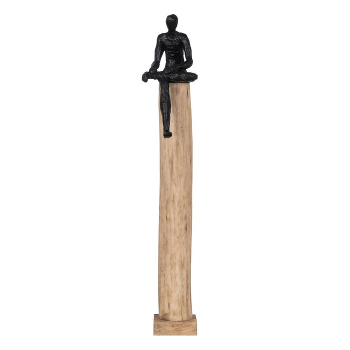 Figură Decorativă Negru Natural Bărbați 18 x 13 x 76 cm