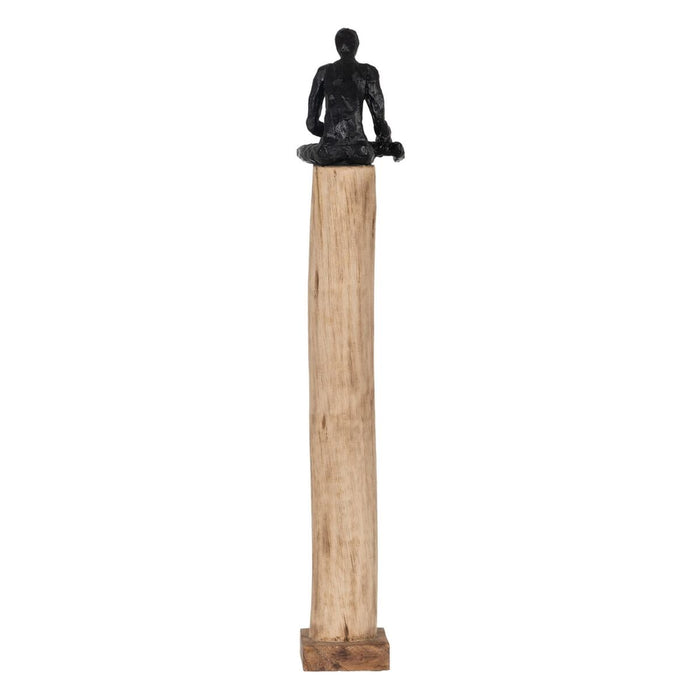 Figură Decorativă Negru Natural Bărbați 18 x 13 x 76 cm