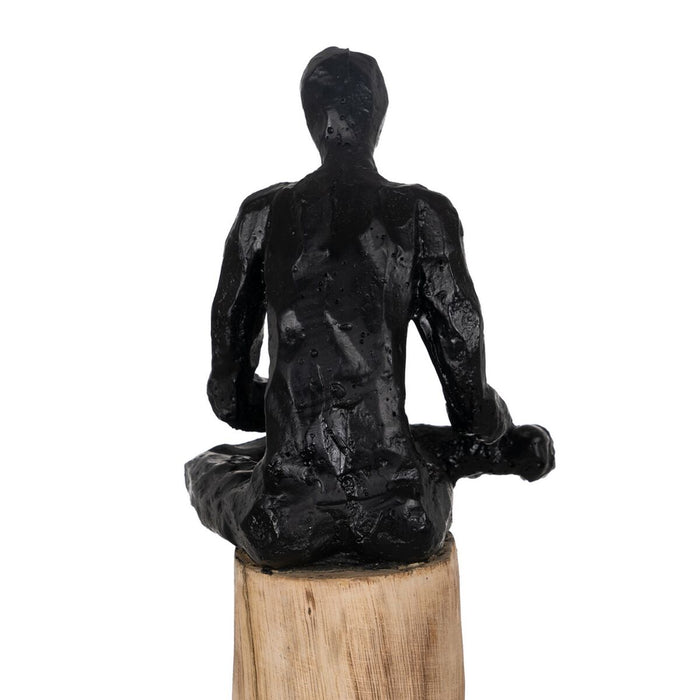 Figură Decorativă Negru Natural Bărbați 18 x 13 x 76 cm