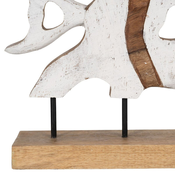 Sculptură Pește Alb Bej 45,5 x 9 x 32,5 cm