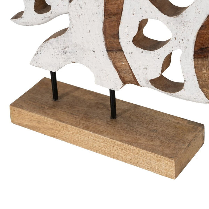 Sculptură Pește Alb Bej 45,5 x 9 x 32,5 cm