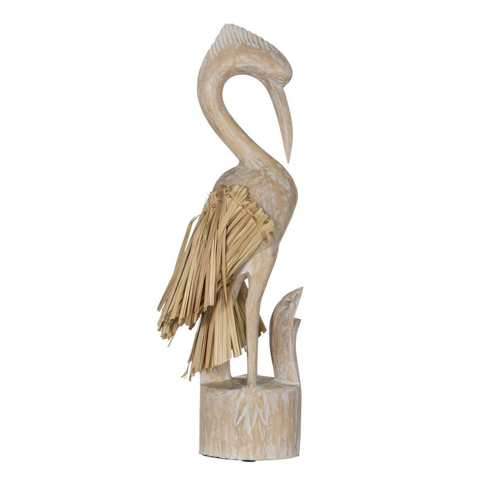 Figură Decorativă Alb Natural Stârc 20 x 10 x 62 cm