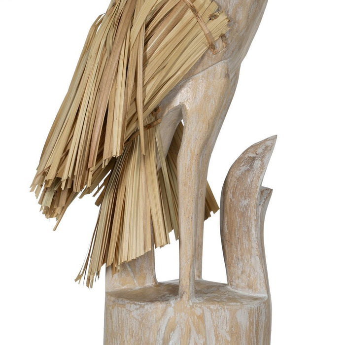 Figură Decorativă Alb Natural Stârc 20 x 10 x 62 cm