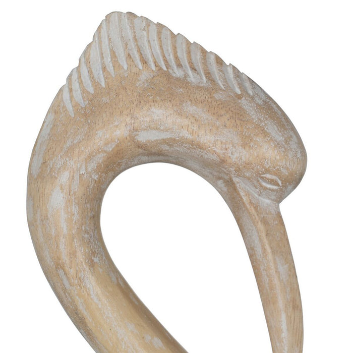 Figură Decorativă Alb Natural Stârc 20 x 10 x 62 cm