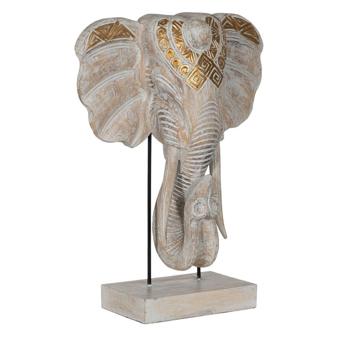 Figură Decorativă Alb Auriu* Natural Elefant 44 x 16 x 57 cm