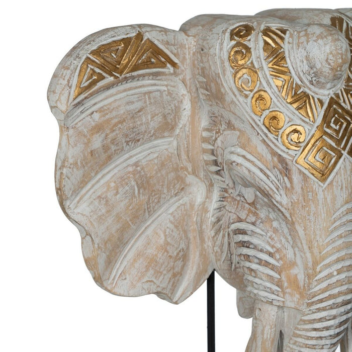 Figură Decorativă Alb Auriu* Natural Elefant 44 x 16 x 57 cm