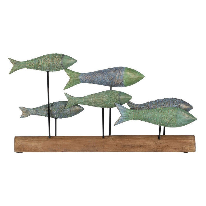Figură Decorativă Verde Natural Pești 56 x 7 x 31 cm