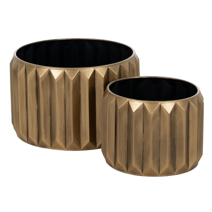 Set de jardiniere Auriu* Fier 37,5 x 37,5 x 23 cm (2 Unități)