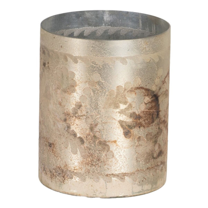 Suport de Lumânări Alb Geam 14 x 14 x 18 cm