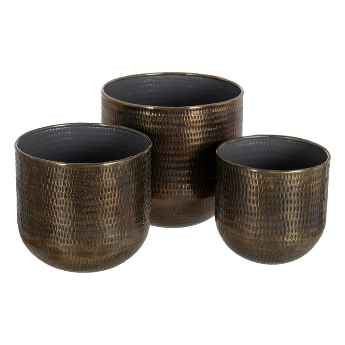 Set de jardiniere Bronz Auriu* Aluminiu 37,5 x 37,5 x 35 cm (3 Unități)