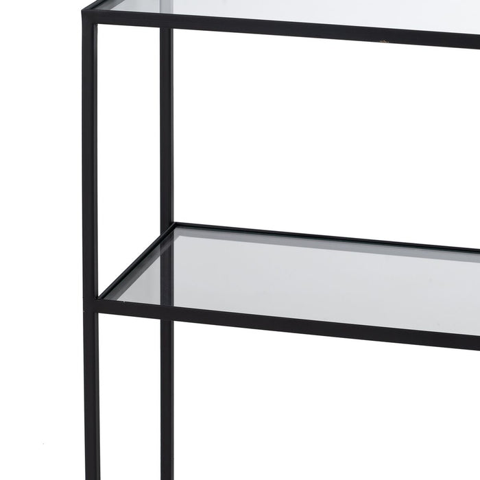 Raft Negru Geam Fier 110 x 26 x 74 cm