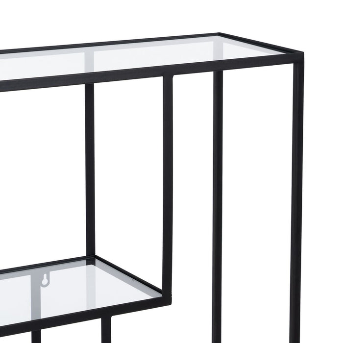 Raft Negru Geam Fier 65 x 25 x 110 cm