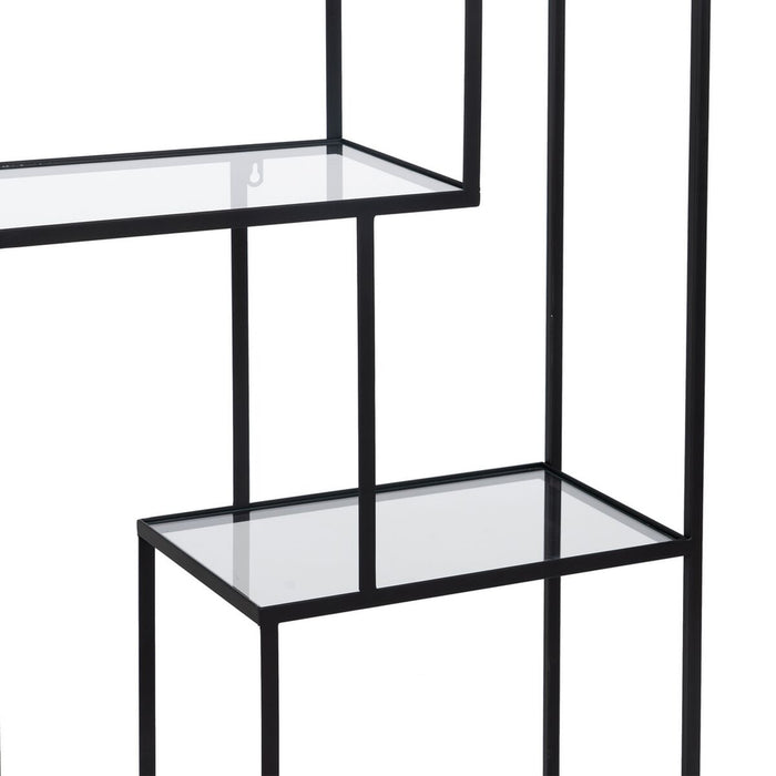 Raft Negru Geam Fier 65 x 25 x 110 cm