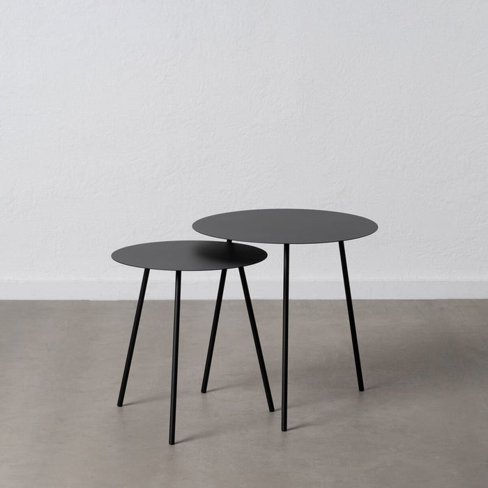 Set de 2 mese Negru Fier 55 x 55 x 54 cm (2 Unități)