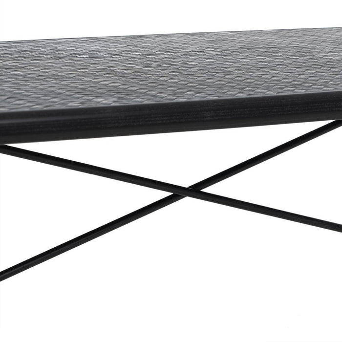 Masa de Cafea OSLO Negru Natural Fier Lemn MDF 109,5 x 60 x 40,5 cm
