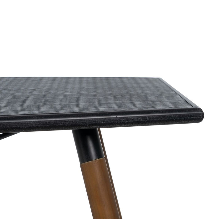 Masă de Sufragerie OSLO Negru Natural Lemn Fier Lemn MDF 179 x 90 x 75 cm