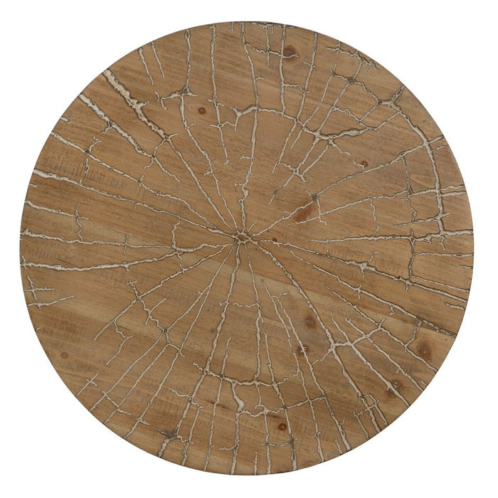 Măsuță Laterală Negru Natural Fier Lemn MDF 47 x 47 x 55 cm