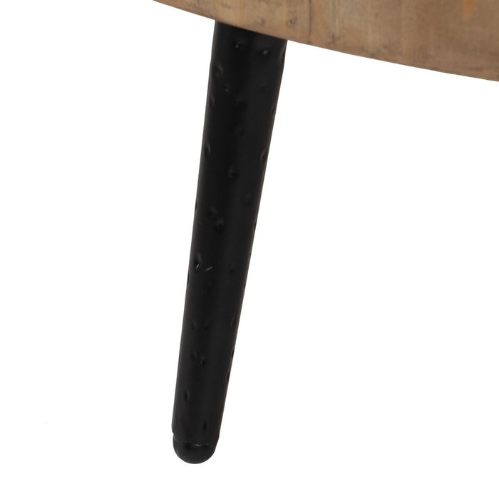 Masa de Cafea Negru Natural Fier Lemn MDF 80 x 80 x 38,5 cm