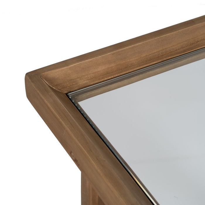 Consolă Natural Sticlă Temperată Lemn de brad 120 x 33 x 75 cm